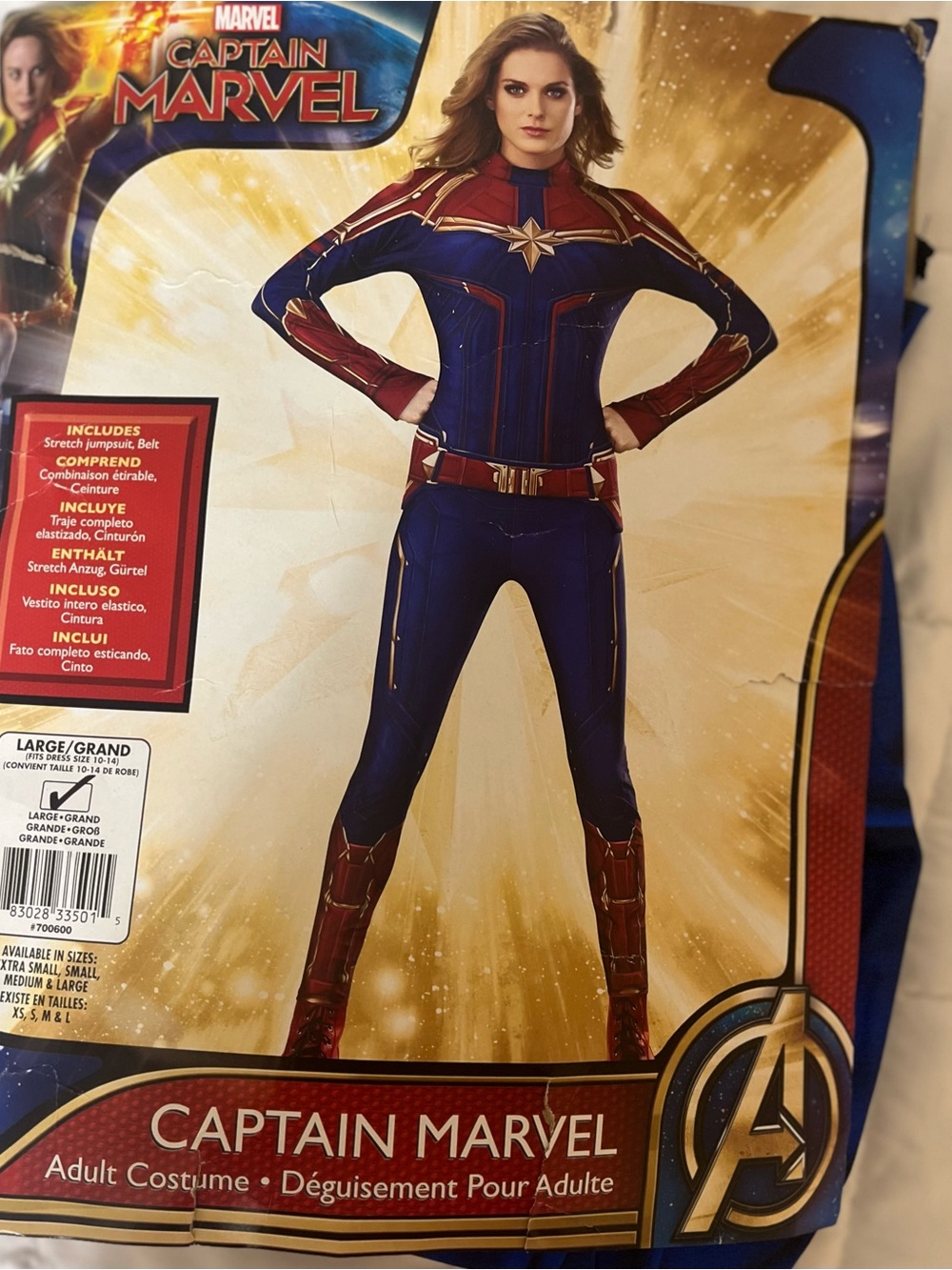 Marvel Captain Marvel Adult women's Costume size large